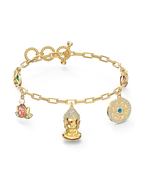 

SWAROVSKI Multicoloured Gold-Plated Symbolic Buddha Bracelet, Multi