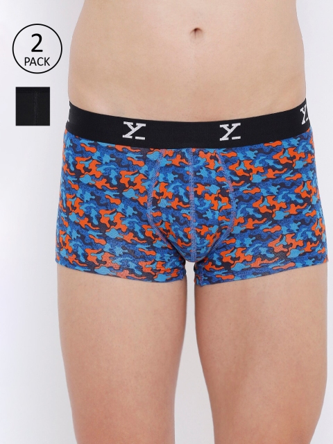 

XYXX Men Pack Of 2 Ultra-Soft Antimicrobial Trunks XYTRNK2PCKN183, Black