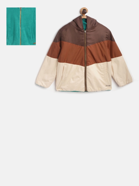 

Cherry Crumble Kids Multicoloured Colourblocked Reversible Padded Jacket, Multi