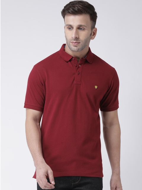

COBB Men Maroon Solid Polo Collar T-shirt