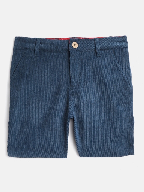 

Cherry Crumble Boys Navy Blue Solid Regular Fit Regular Shorts