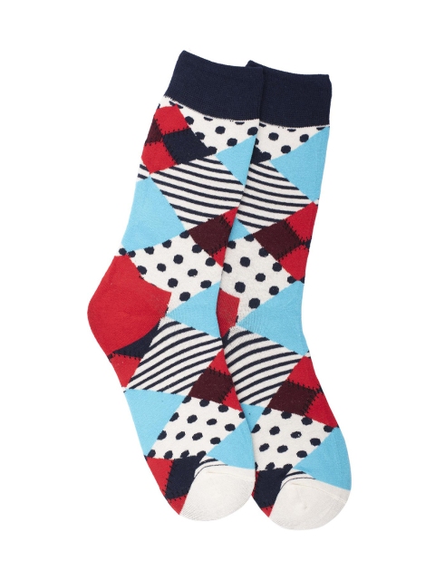 

The Tie Hub Men Red & Blue Patterned Above Ankle-Length Socks