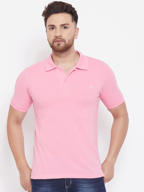 

ALIZA Men Pink Solid Polo Collar T-shirt