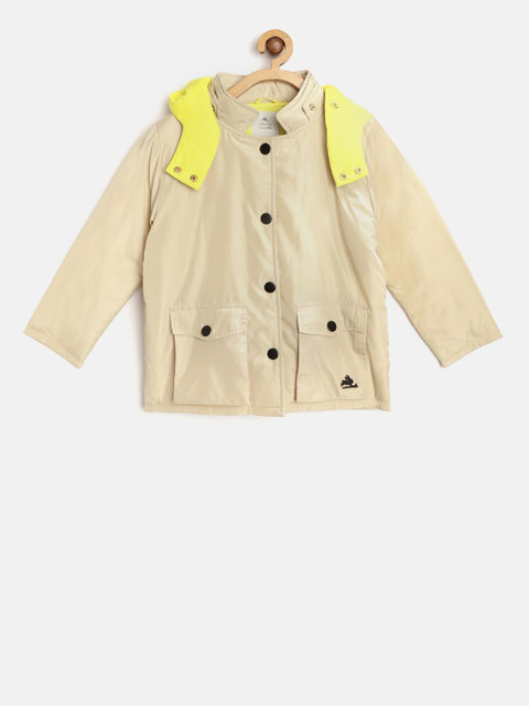 

Cherry Crumble Kids Beige & Yellow Colorblocked Lightweight Padded Jacket