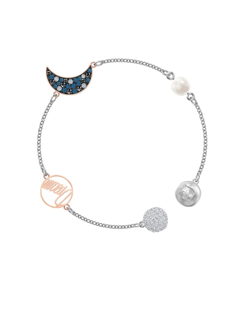 

SWAROVSKI Multi Colored Mixed Metal Finish Remix Collection Moon Strand, Blue