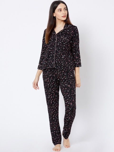 

Sweet Dreams Women Black Printed Night suit