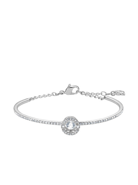 

Swarovski Rhodium plated Sparkling Dance Bangle, White, Rhodium plated