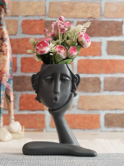 

TAYHAA Black Solid Solid Human Figurine Ceramic Flower Vase