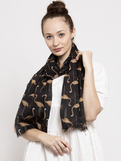 

J Style Women Black Printed Stole