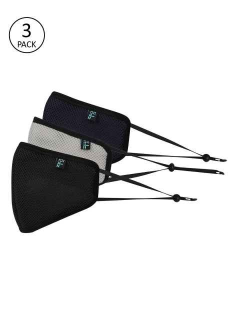 

Fresh Filter Unisex 3 Pcs Solid 6-Ply Anti-Pollution Reusable Cloth Masks, Black