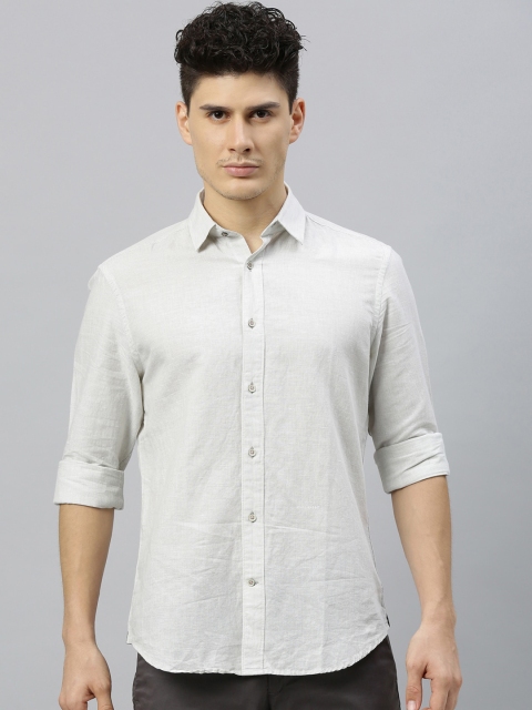

RARE RABBIT Men Grey Tailored Fit Striped Casual Shirt