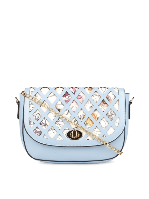 

Rocia Blue & White Textured Sling Bag