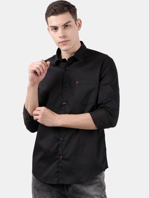 

DERBY JEANS COMMUNITY Men Black Slim Fit Solid Casual Shirt