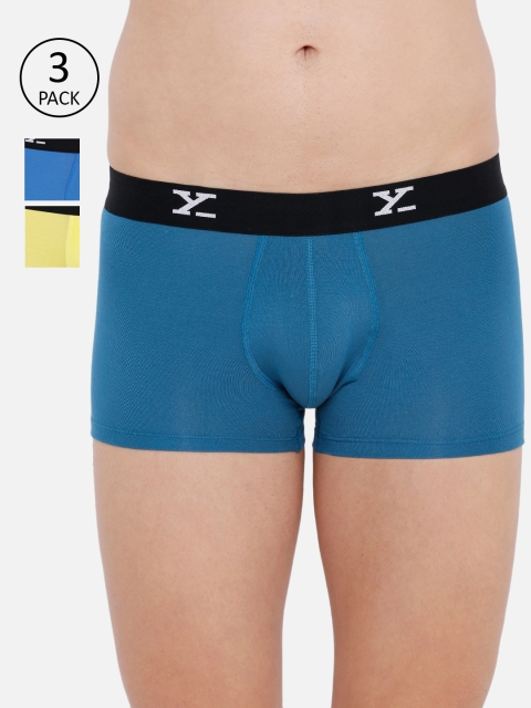 

XYXX Men Pack Of 3 Solid Ultra Soft Antimicrobial Trunks XYTRNK3PCKN41, Blue