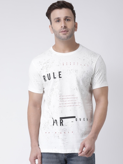 

COBB Men White & Black Printed Round Neck T-shirt