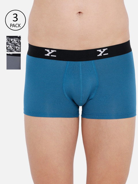 

XYXX Men Pack Of 3 Ultra-Soft Antimicrobial Trunks XYTRNK3PCKN333, Blue