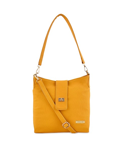 

STELLER Yellow Solid Shoulder Bag