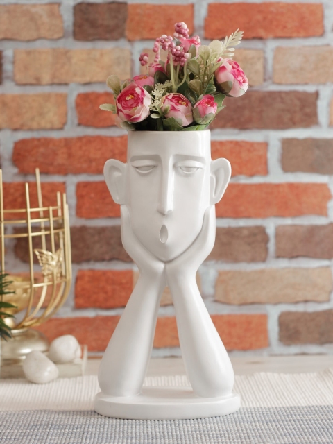 

TAYHAA White Solid Human Figurine Ceramic Flower Vase