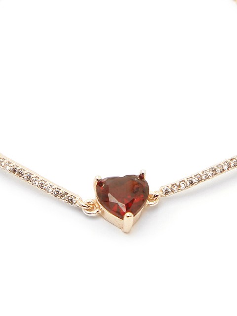 

Globus Women Rose Gold-Plated & Red Studded Wraparound Bracelet