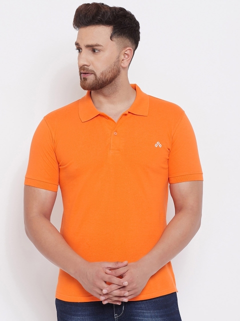 

ALIZA Men Orange Solid Polo Collar T-shirt