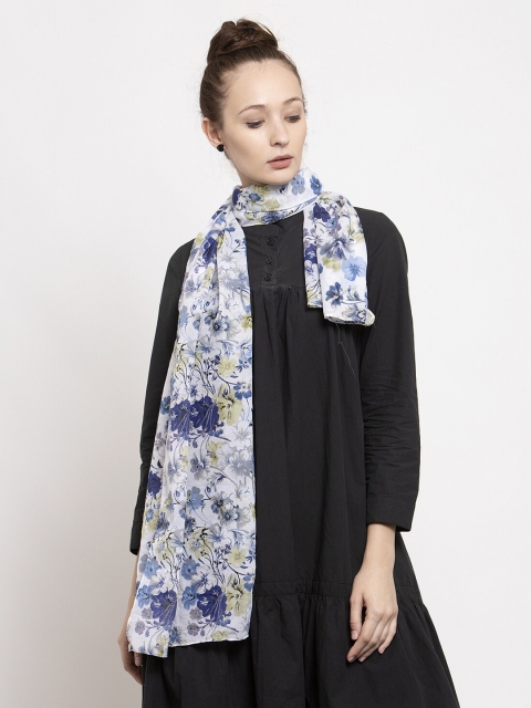 

J Style Women Blue & Green Floral Printed Stole