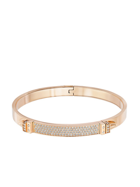 

SWAROVSKI White & Rose Gold-Plated Distinct Bangle Nrw Cry Pro Bracelet