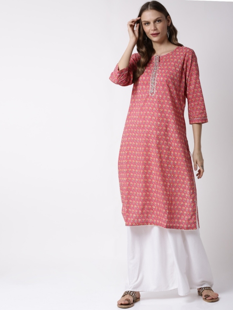

Soch Women Red Printed A-Line Kurta