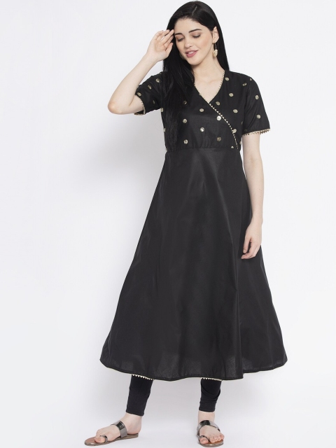

studio rasa Women Black Printed Kurta with Trousers