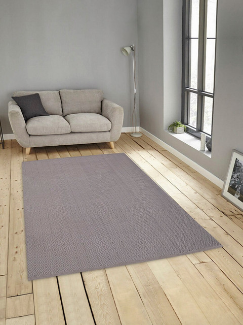 

KLOTTHE Brown Geometric Anti-Skid Dhurrie