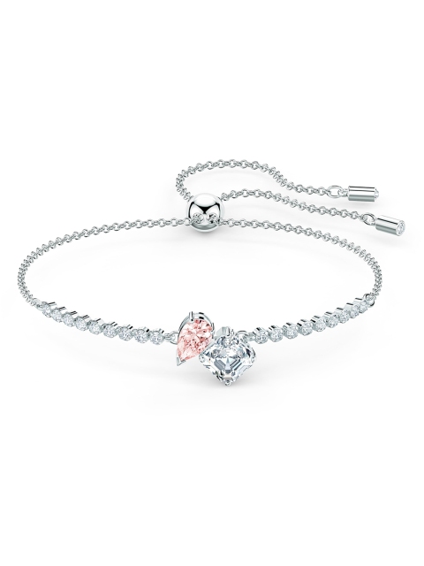 

SWAROVSKI Women Rhodium plated & Pink Attract Soul Bracelet, Silver