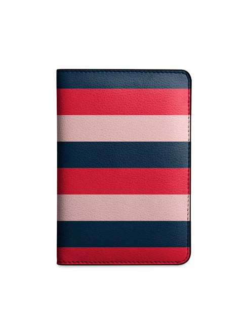 

DailyObjects Women Pink & Navy Blue Striped Passport Holder