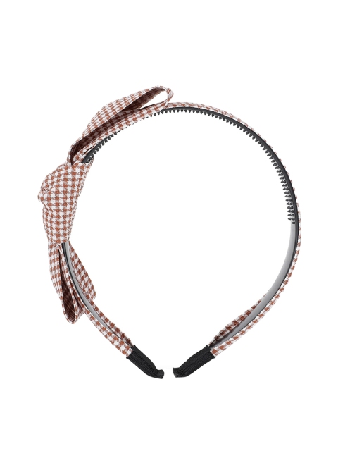 

Kazo Women Brown & White Checked Hairband
