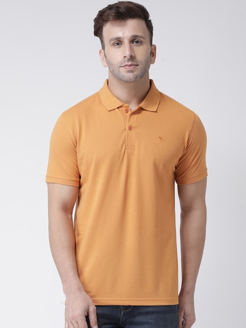 

COBB Men Yellow Solid Polo Collar T-shirt