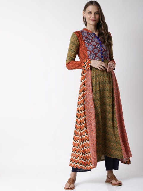 

Soch Women Maroon & Green Printed Anarkali Kurta