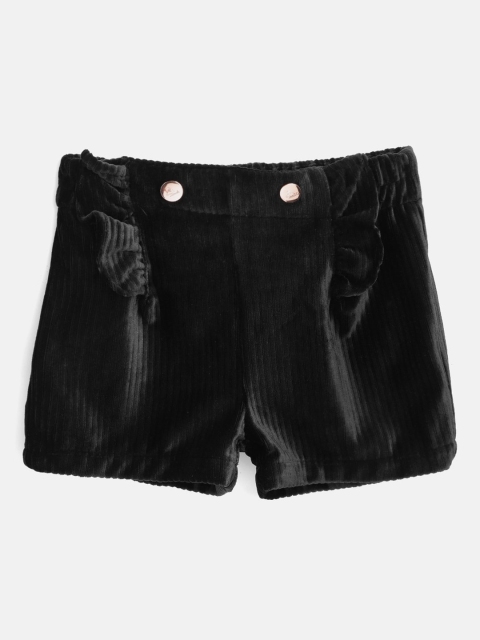 

Cherry Crumble Girls Black Solid Slim Fit Hot Pants