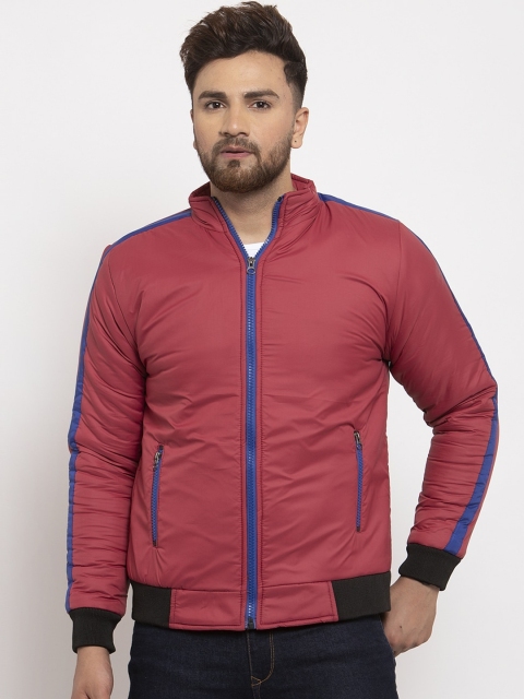 

Baani Creations Men Maroon Solid Bomber Jacket