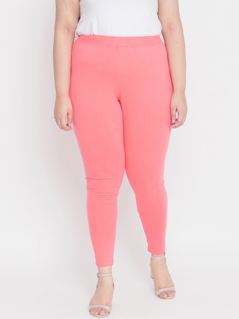 

Amydus Women Coral-Pink Solid Ankle-Length Leggings