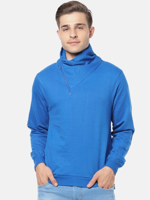 

Campus Sutra Men Blue Solid Sweatshirt