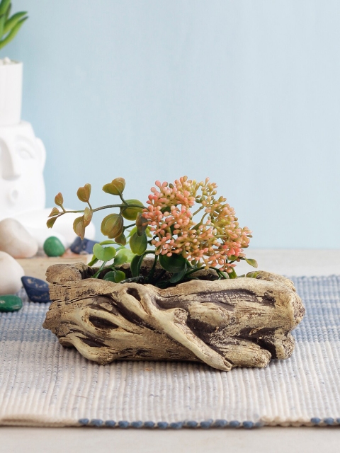 

Aapno Rajasthan Brown Wooden Log Design Planter