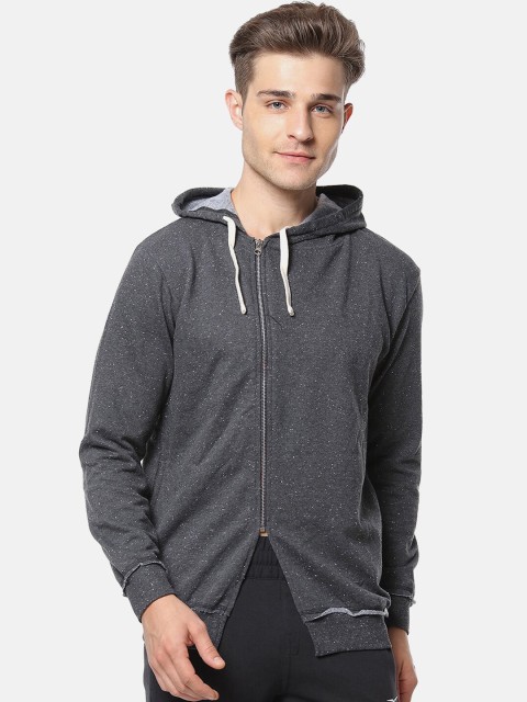 

Campus Sutra Men Charcoal Grey Windcheater Hooded Sporty Jacket