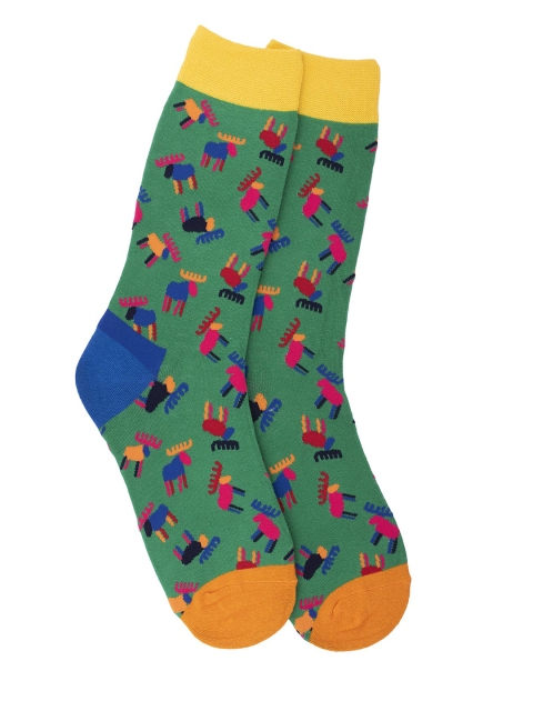 

The Tie Hub Men Green & Blue Raindeer Patterned Calf-Length Socks