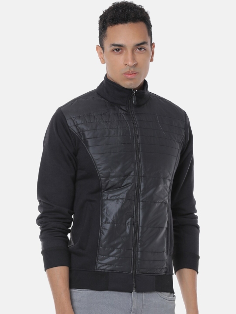 

Campus Sutra Men Black Solid Windcheater Bomber