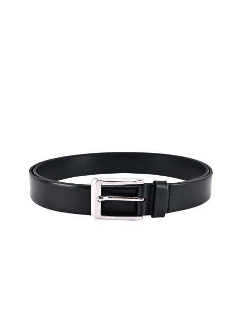 

BuckleUp Men Black Leather Solid Belt