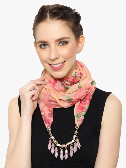 

Mali Fionna Women Pink & Green Printed Scarf
