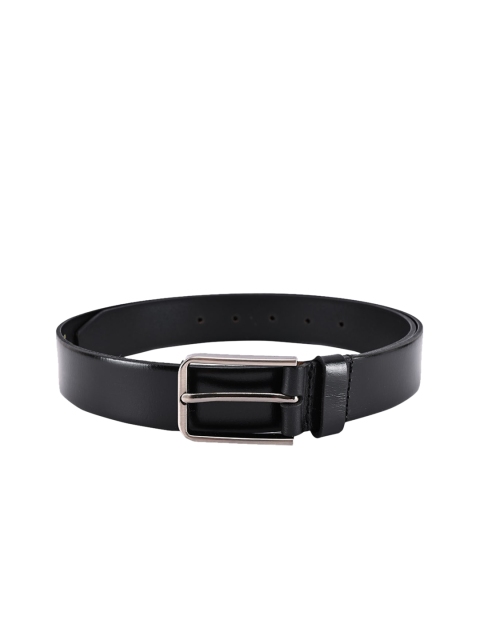 

BuckleUp Men Black Leather Solid Belt
