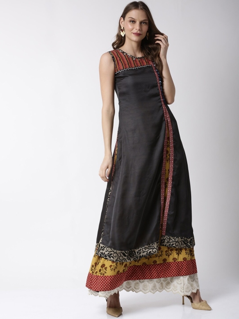 

Soch Women Grey Solid A-Line Kurta
