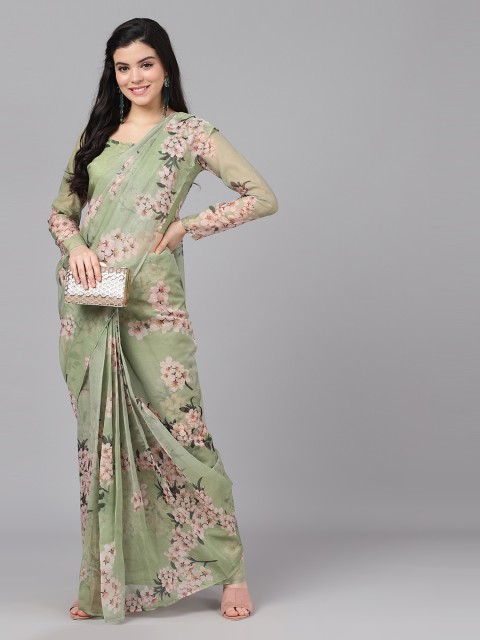 

AKS Green Printed Saree