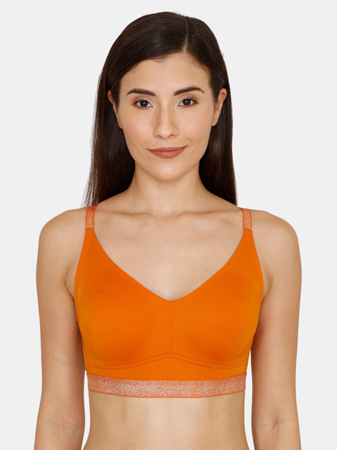 

Zivame Orange Solid Non-Wired Non Padded T-shirt Bra ZI10J9FASHCORNG