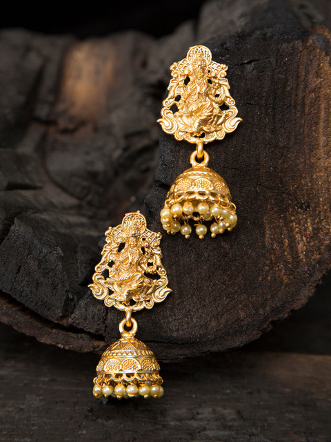 

Mali Fionna Gold Dome Shaped Jhumkas