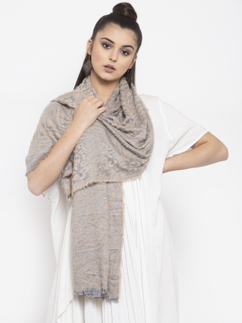 

J Style Women Grey Striped Stole